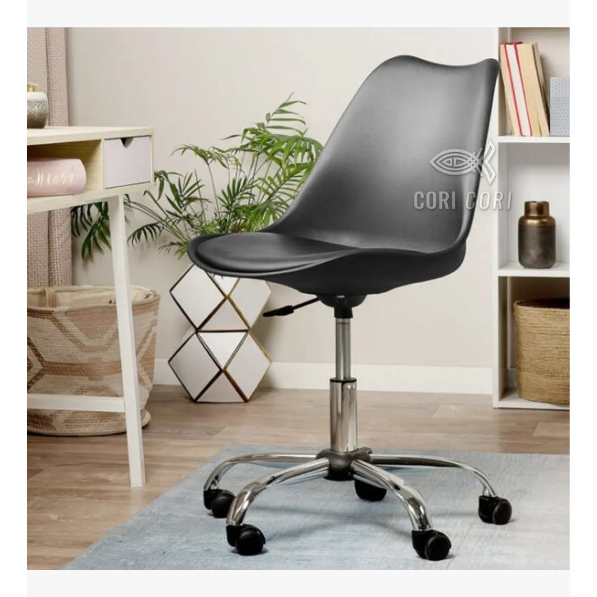 CORI CORI - Silla Tulip de Escritorio Negro
