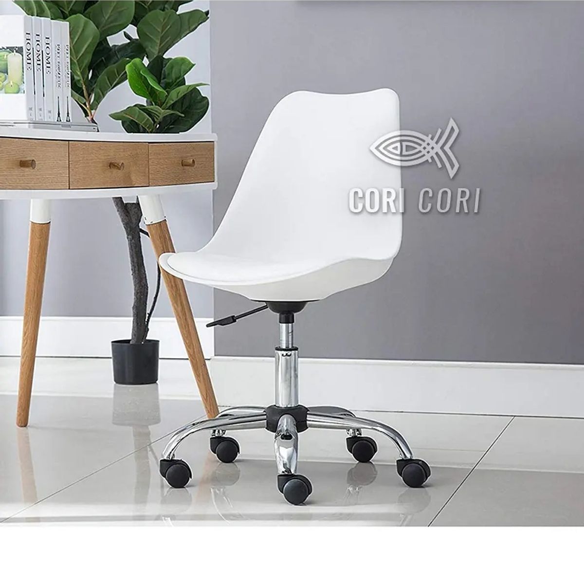CORI CORI - Silla Tulip de Escritorio Blanca