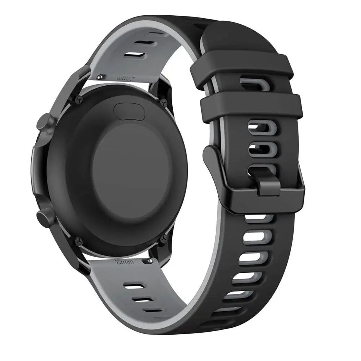 GENERICO - Correa Smartwatch Silicona Negro Gris Claro