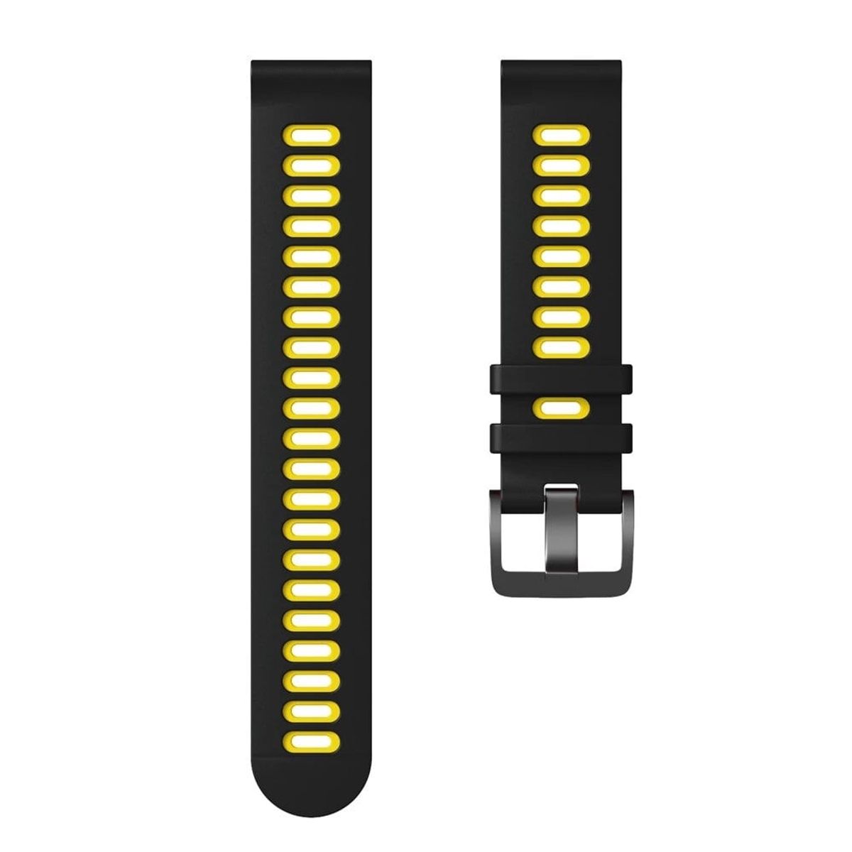 GENERICO - Correa Smartwatch Silicona Negro Amarillo