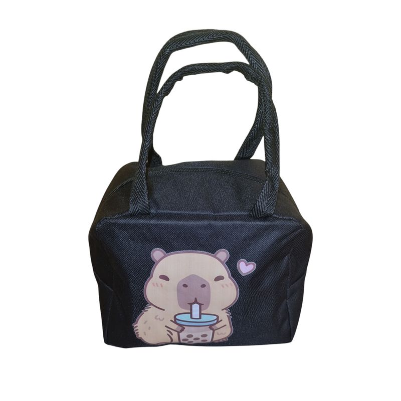 GENERICO - Lonchera Escolar Niño Capibara Kawai Color Negro