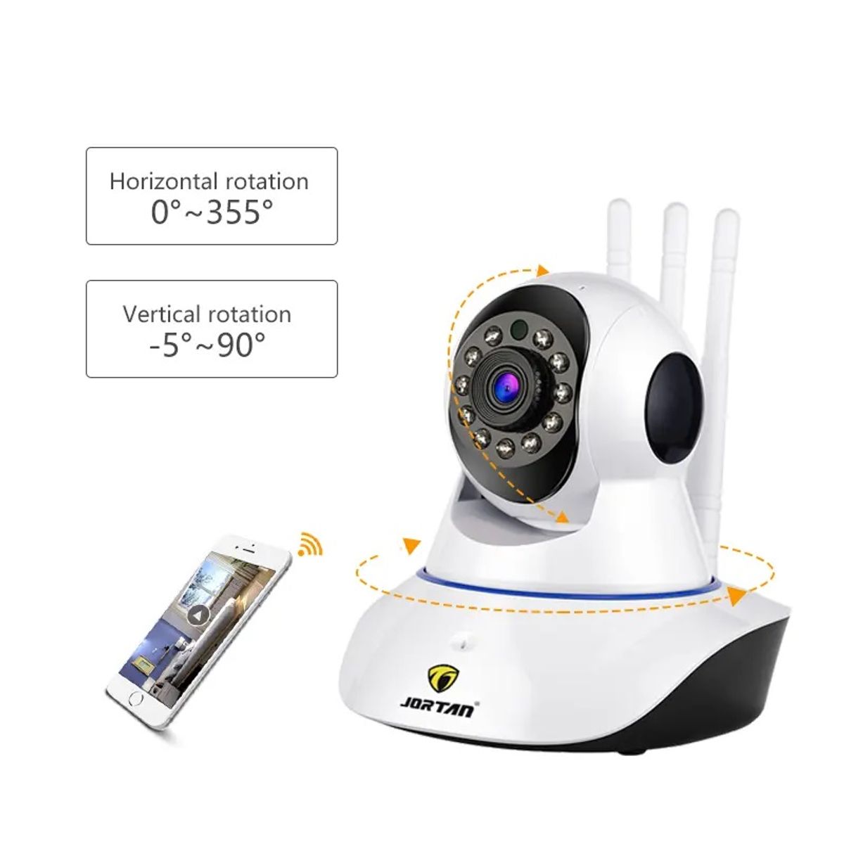 GENERICO - Cámara de Seguridad WiFi Cobertura Panorámica 360° Full HD 1080P