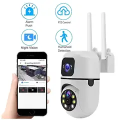GENERICO - Cámara de Seguridad WiFi con Lente Dual Cobertura Completa FULL HD