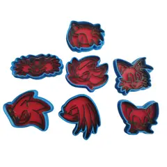 GENERICO - Set 7 Cortadores De Galletas Sonic The Hedgehog 6 Cm