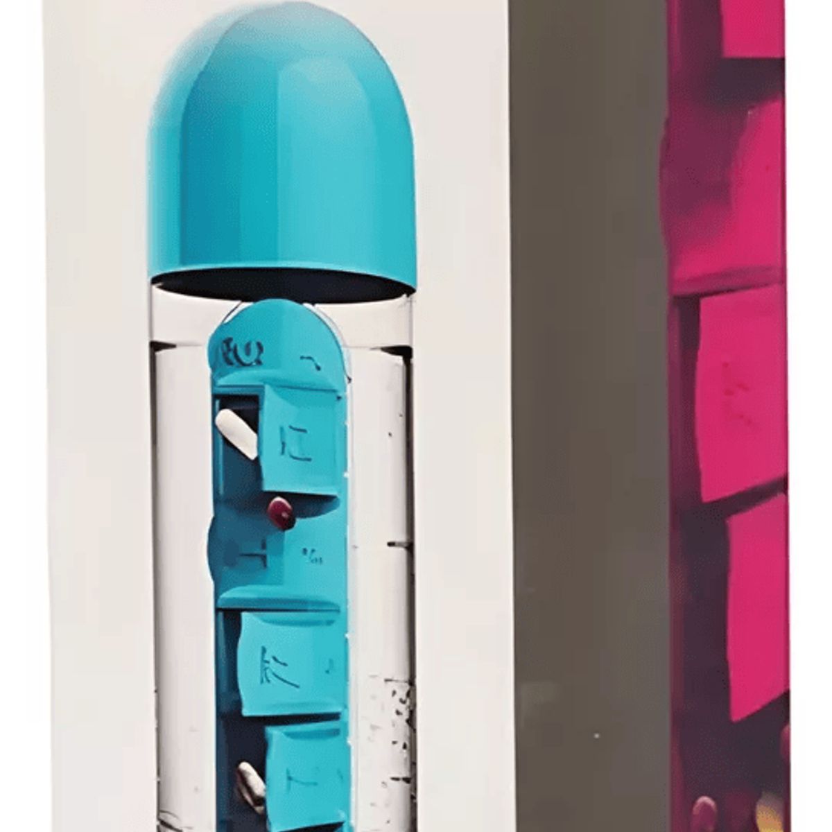 GENERICO - Botella Pastillero Organizador Semanal Vitaminas Agua Color Azul