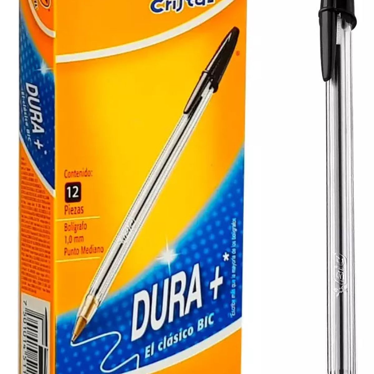 GENERICO - Bolígrafos BIC Cristal 1.0 mm Caja 12 Lápices Pasta Clásico