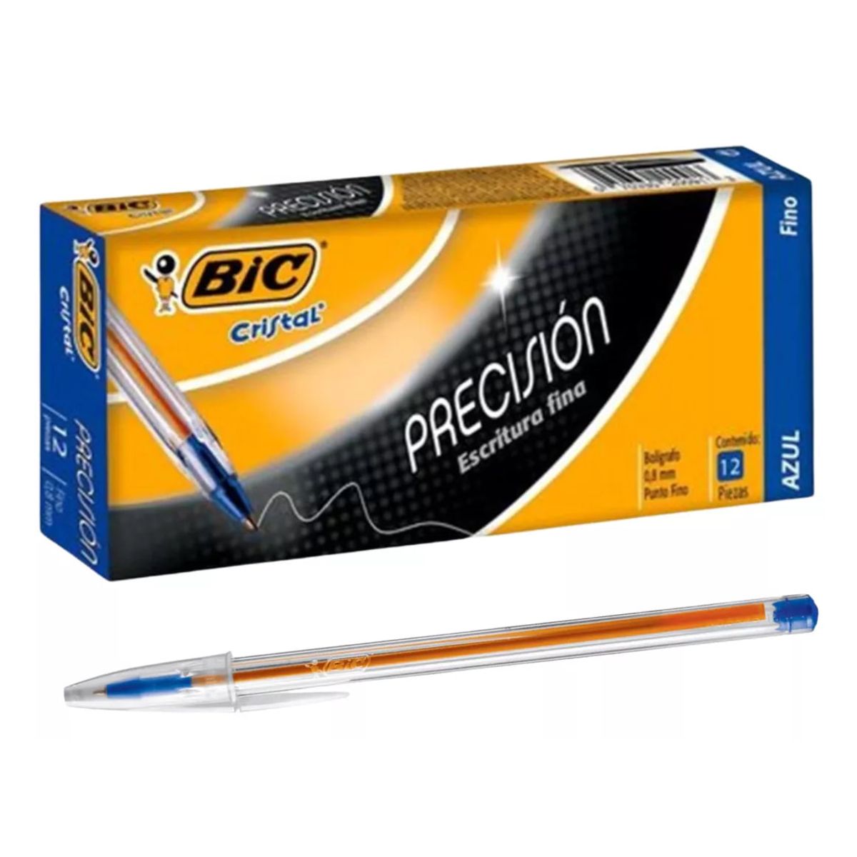 GENERICO - Bolígrafo BIC Cristal 0.8mm Fino Caja 12 Lápiz Cristal