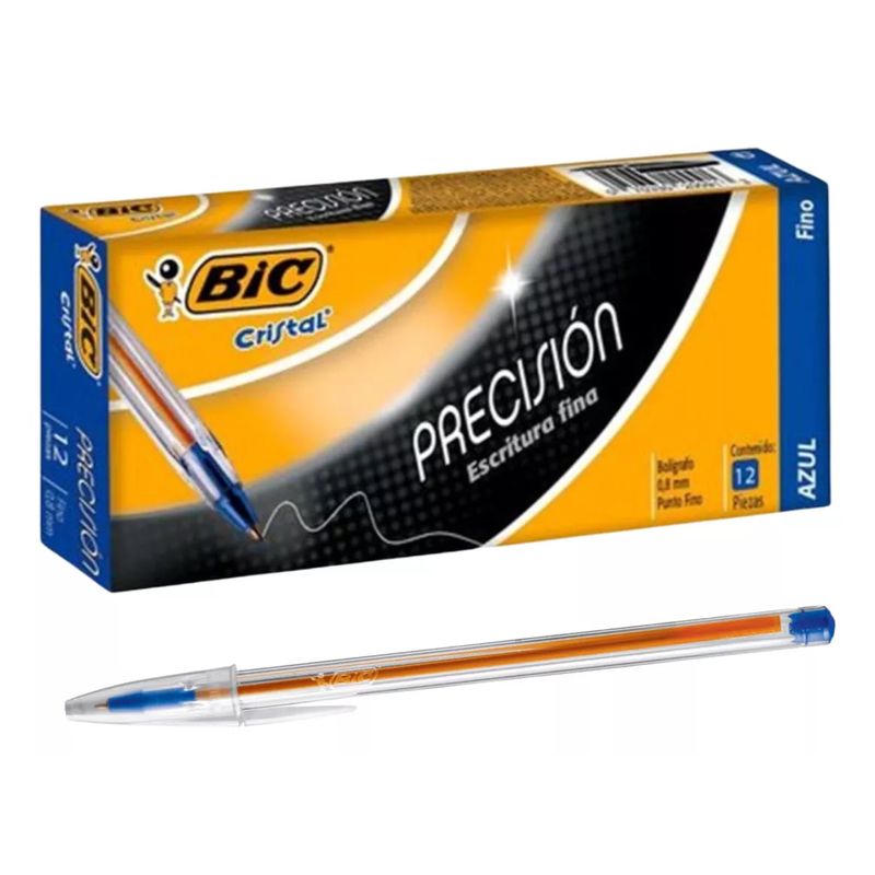 GENERICO - Bolígrafo BIC Cristal 0.8mm Fino Caja 12 Lápiz Cristal