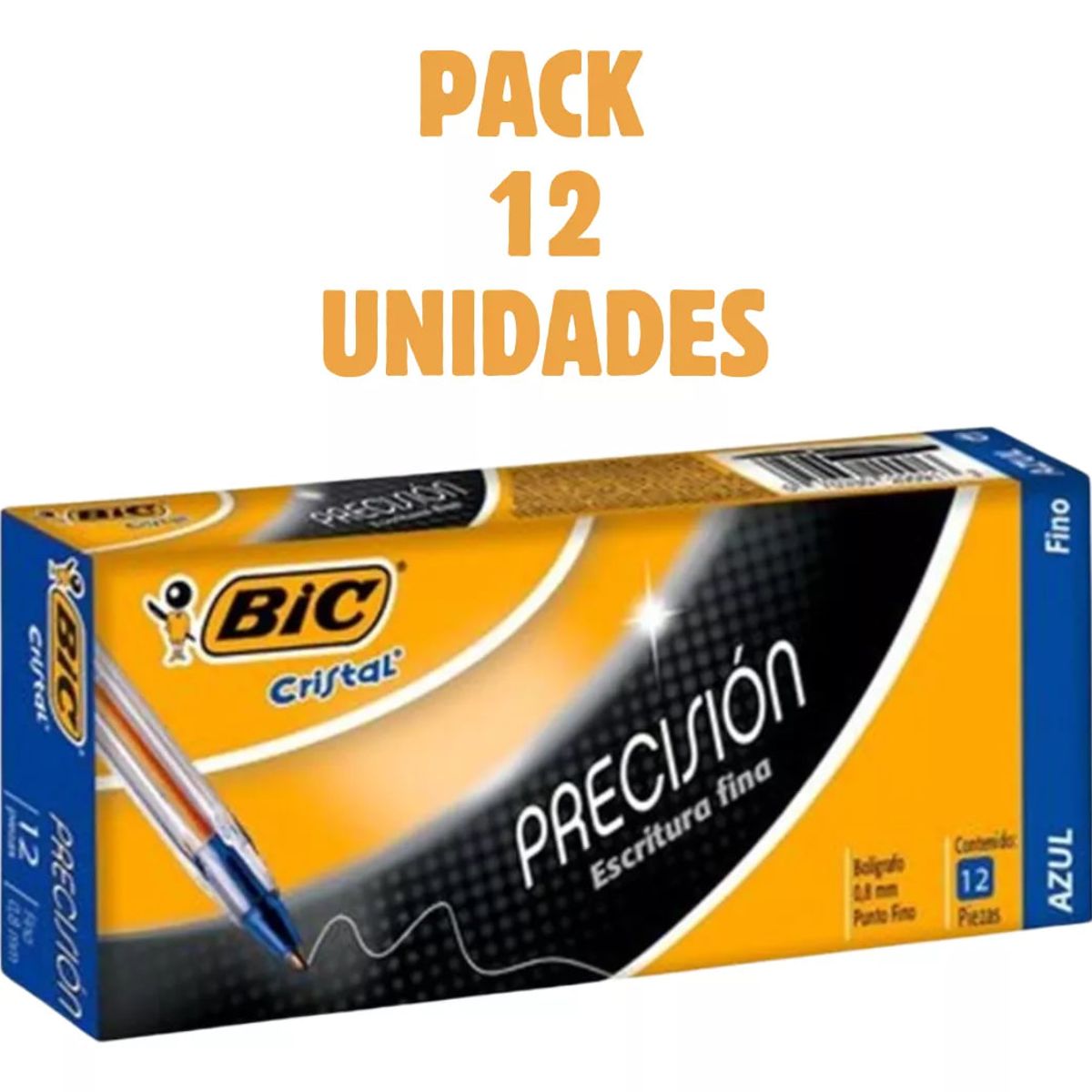 GENERICO - Bolígrafo BIC Cristal 0.8mm Fino Caja 12 Lápiz Cristal