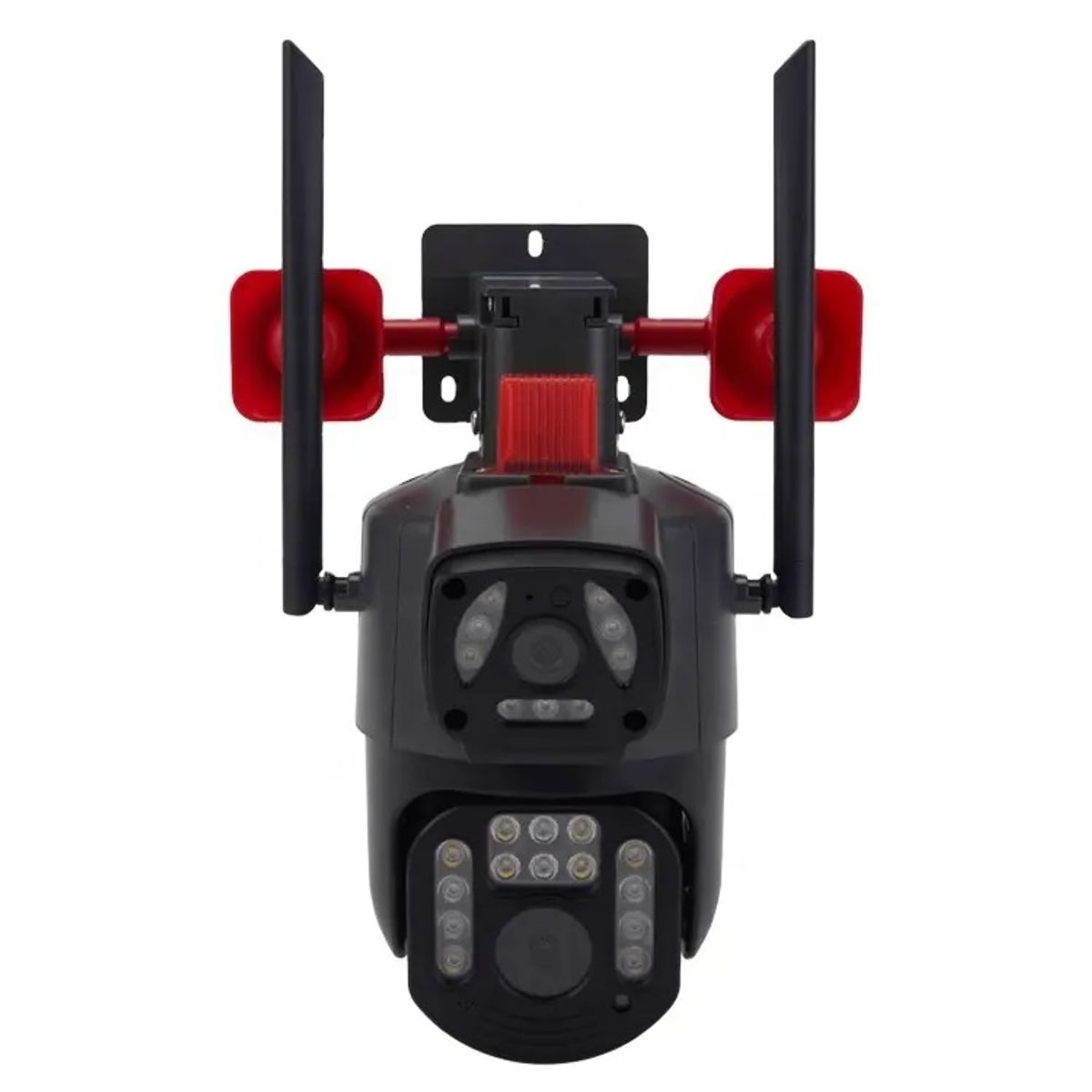 GENERICO - Cámara de Vigilancia IP 23 LED con Doble Cámara, Sirena y Baliza