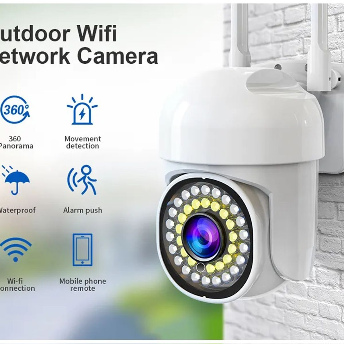 GENERICO - Cámara de Seguridad IP WiFi 1080P Protección Inteligente Bidireccional