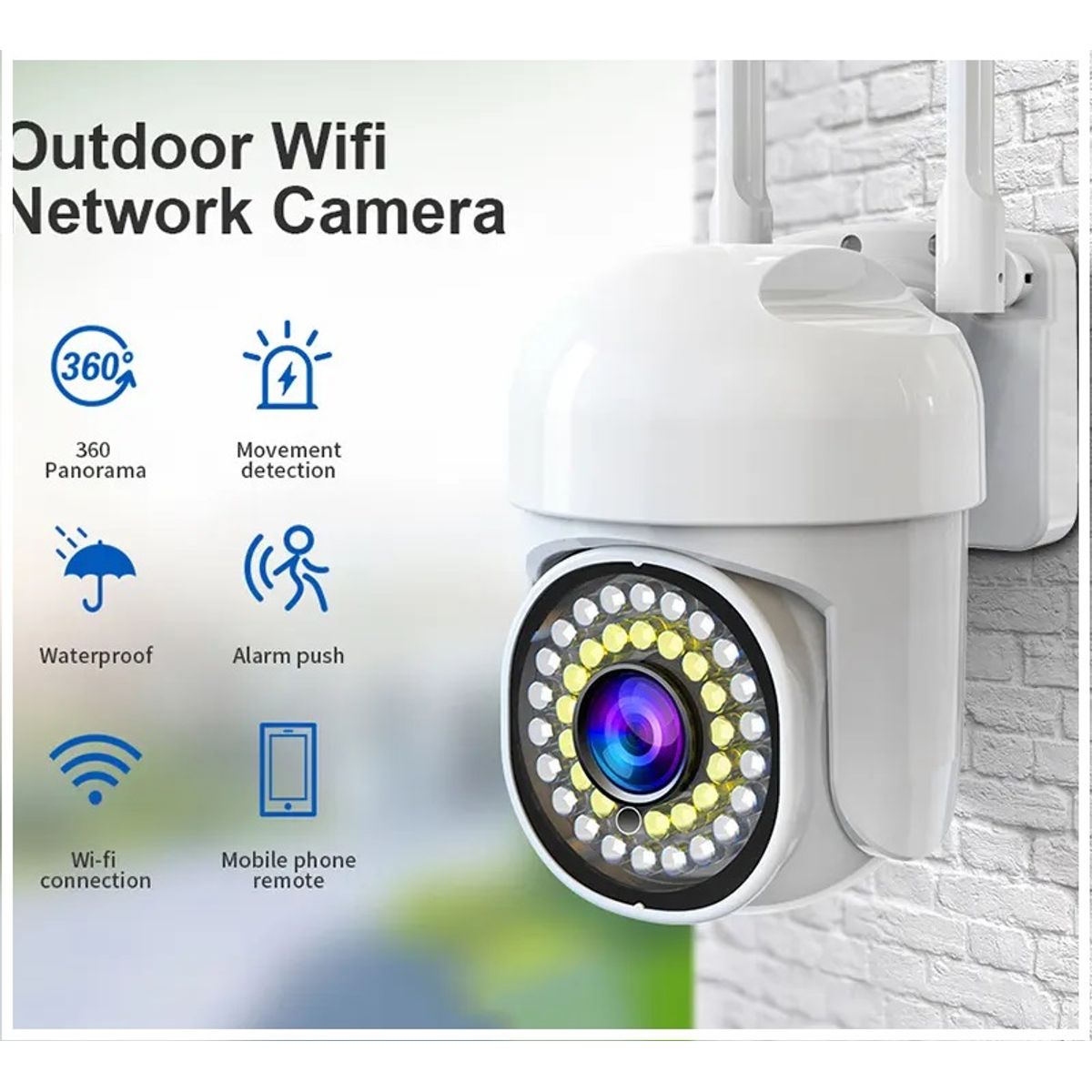 GENERICO - Cámara de Seguridad IP WiFi 1080P Protección Inteligente Bidireccional