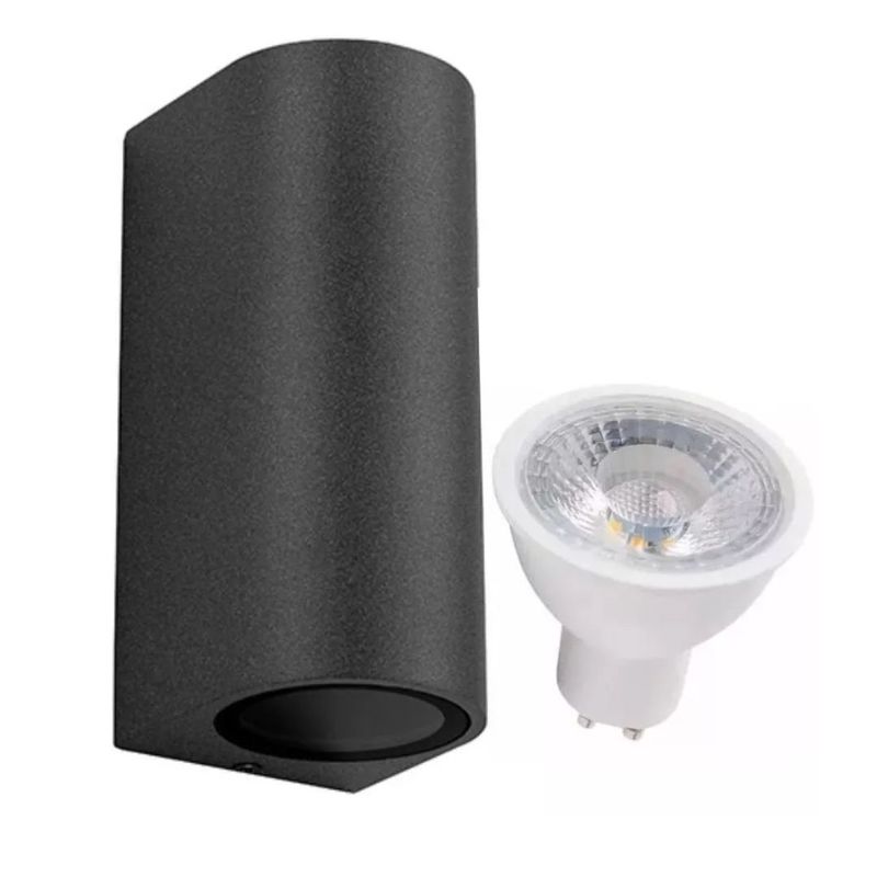WANT - Aplique Bidireccional Porta Gu10 Negro Ip54