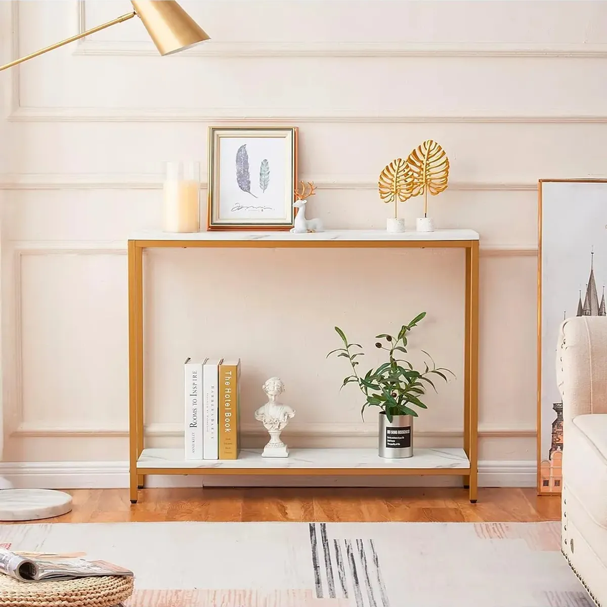 CORI CORI - Arrimo White Stone Cubierta MDF Marmol Blanco.