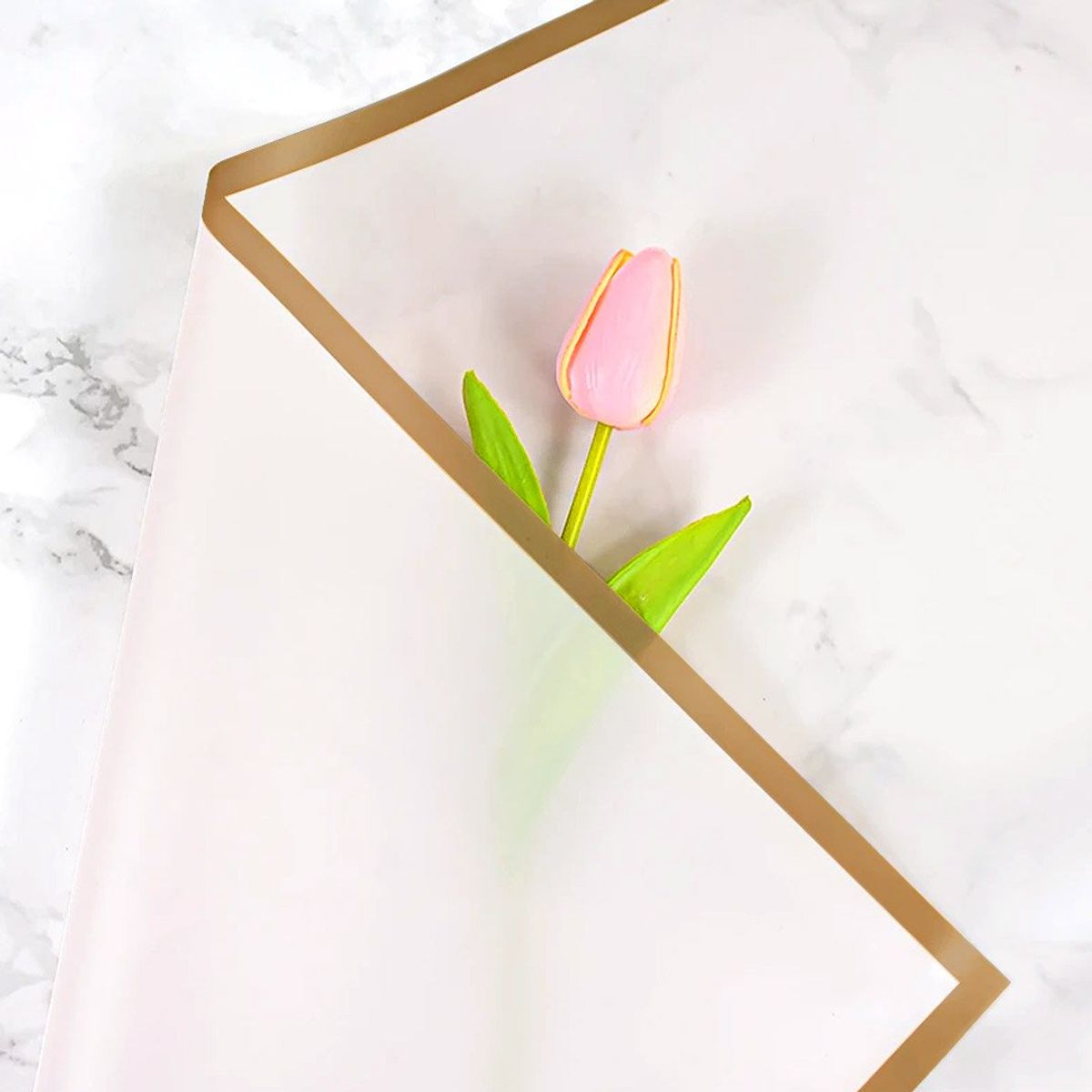 GENERICO - PAPEL COREANO 57X57 5.3C BLANCO/DORADO X20 UNI