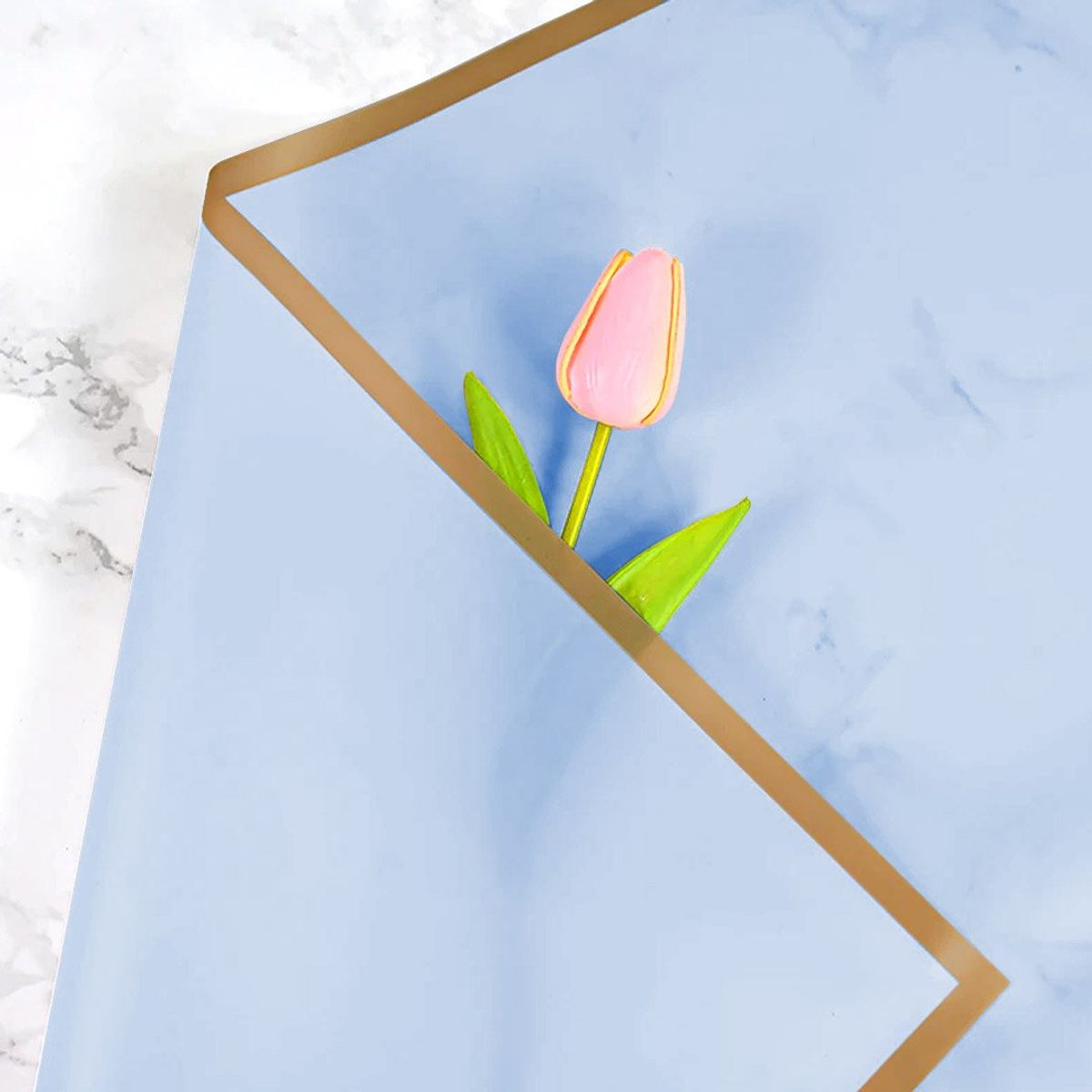 GENERICO - PAPEL COREANO 57X57 53C CELESTEDORADO X20 UNI