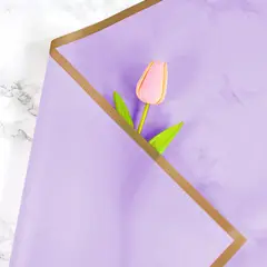 GENERICO - PAPEL COREANO 57X57 5.3C LILA/DORADO X20 UNI