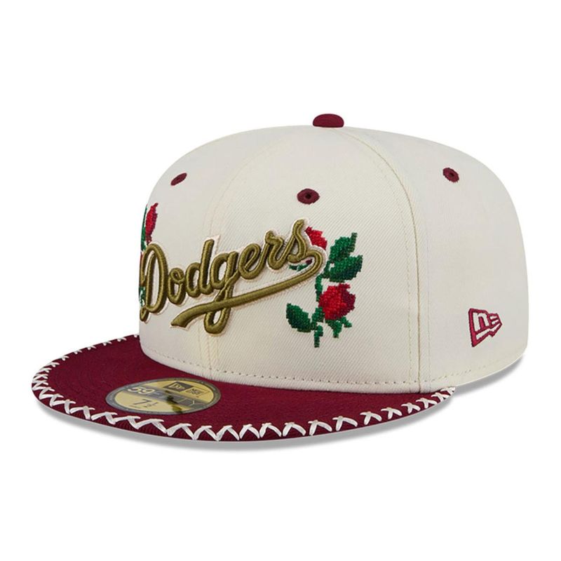 NEW ERA - Gorra 59Fifty  MLB Los Angeles Dodgers Novelty Stitch White_.