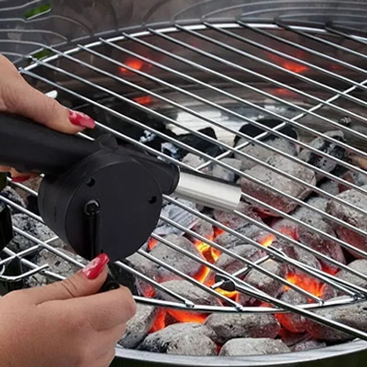 GENERICO - Soplador Parrilla Manual Iniciador Fuego Carbón Para Asado