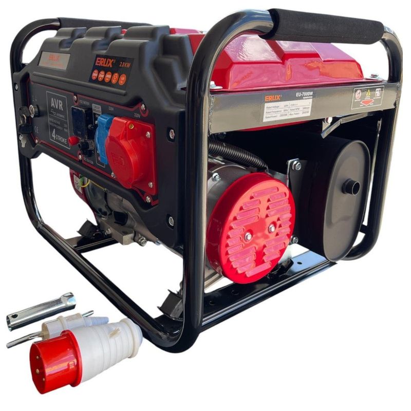 ALTERNATIVE - Generador Electrico Bencinero 3000W Partida Manual Motor 4 Tiempos