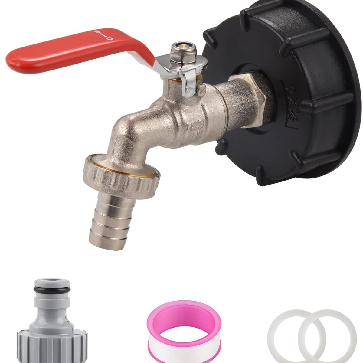 KUANGYE - Tapa S60x6 Adaptador Ibc Con Salida 12 + Llave Jardin