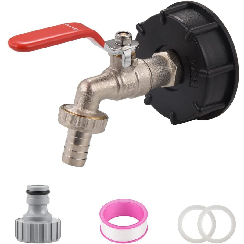 KUANGYE - Tapa S60x6 Adaptador Ibc Con Salida 12 + Llave Jardin
