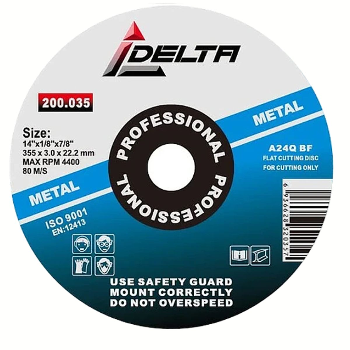 DELTA - Discos Corte Tronzadora 355mm 14' Delta Pack 5 Unidades