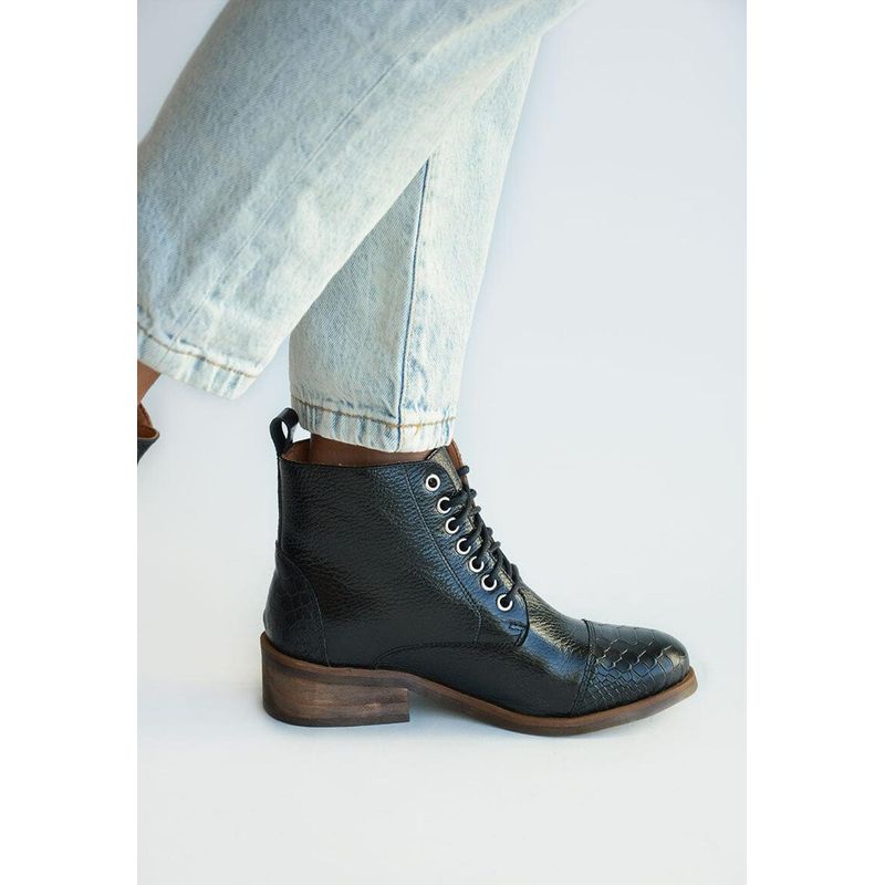 GIANI DAFIRENZE - Botin Mujer De Cuero Aretha Negro C1