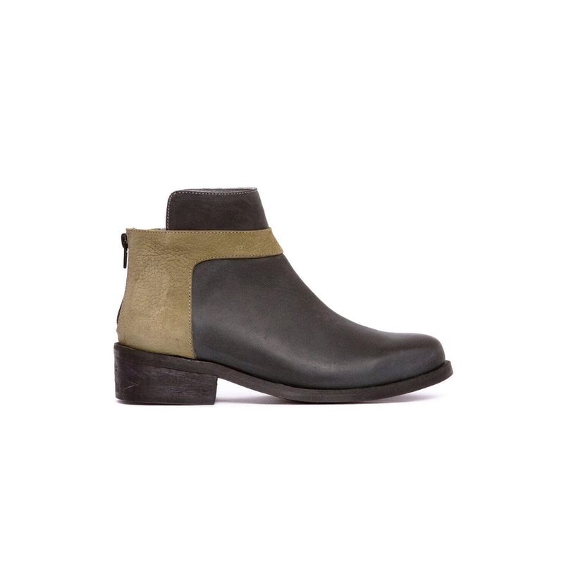 GIANI DAFIRENZE - Botin Mujer De Cuero Antonieta Negro Verde C1.