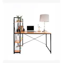 CORI CORI - Escritorio Industrial Home Office con Repisas Oslo - Madera Clara