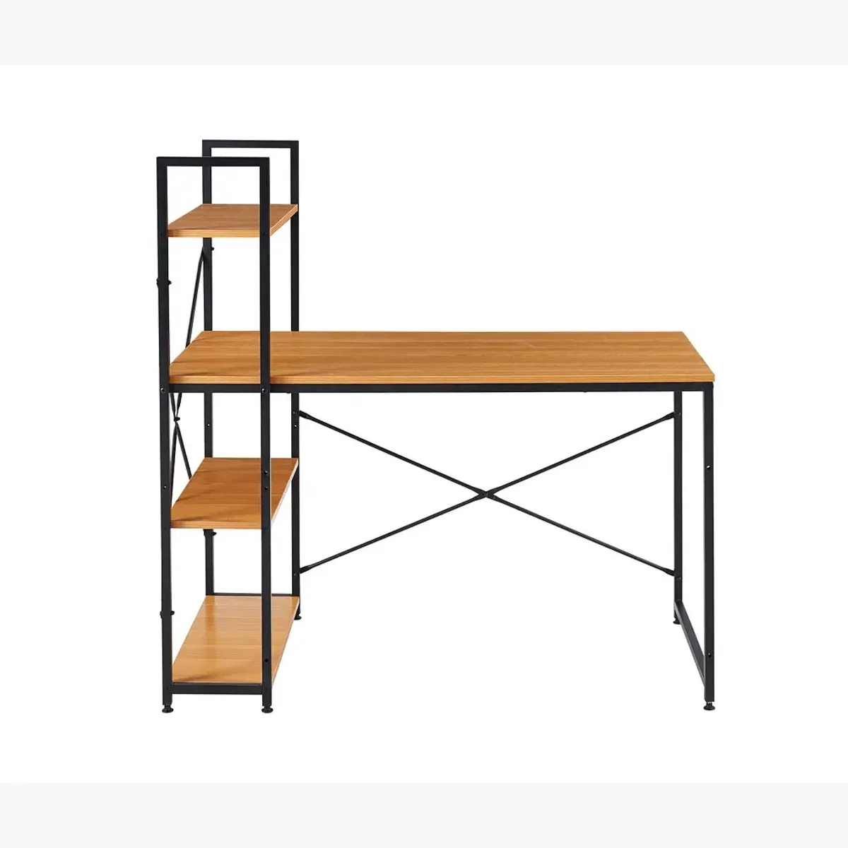 CORI CORI - Escritorio Industrial Home Office con Repisas Oslo - Madera Clara