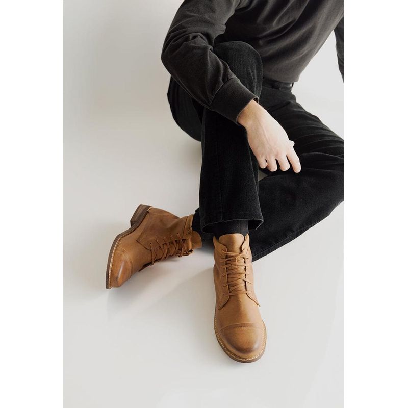GIANI DAFIRENZE - Botin Hombre De Cuero Elias Camel C1