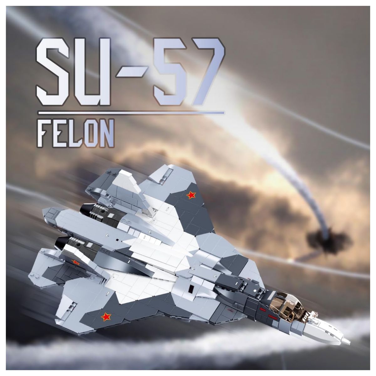 AZULAMAR - Su57 Bloques De Avión De combate Militar Juguete Regalo