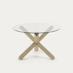 GENERICO - Mesa De Centro Lotus De Vidrio Madera Venhoouse
