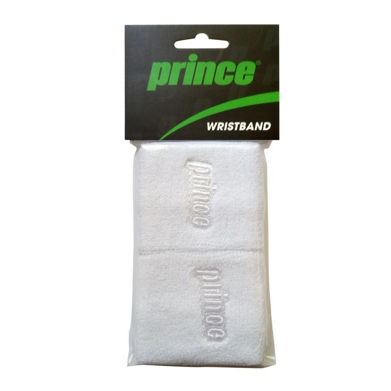 GENERICO - Muñequera Prince Blanca Angosta X2 Tenis Padel