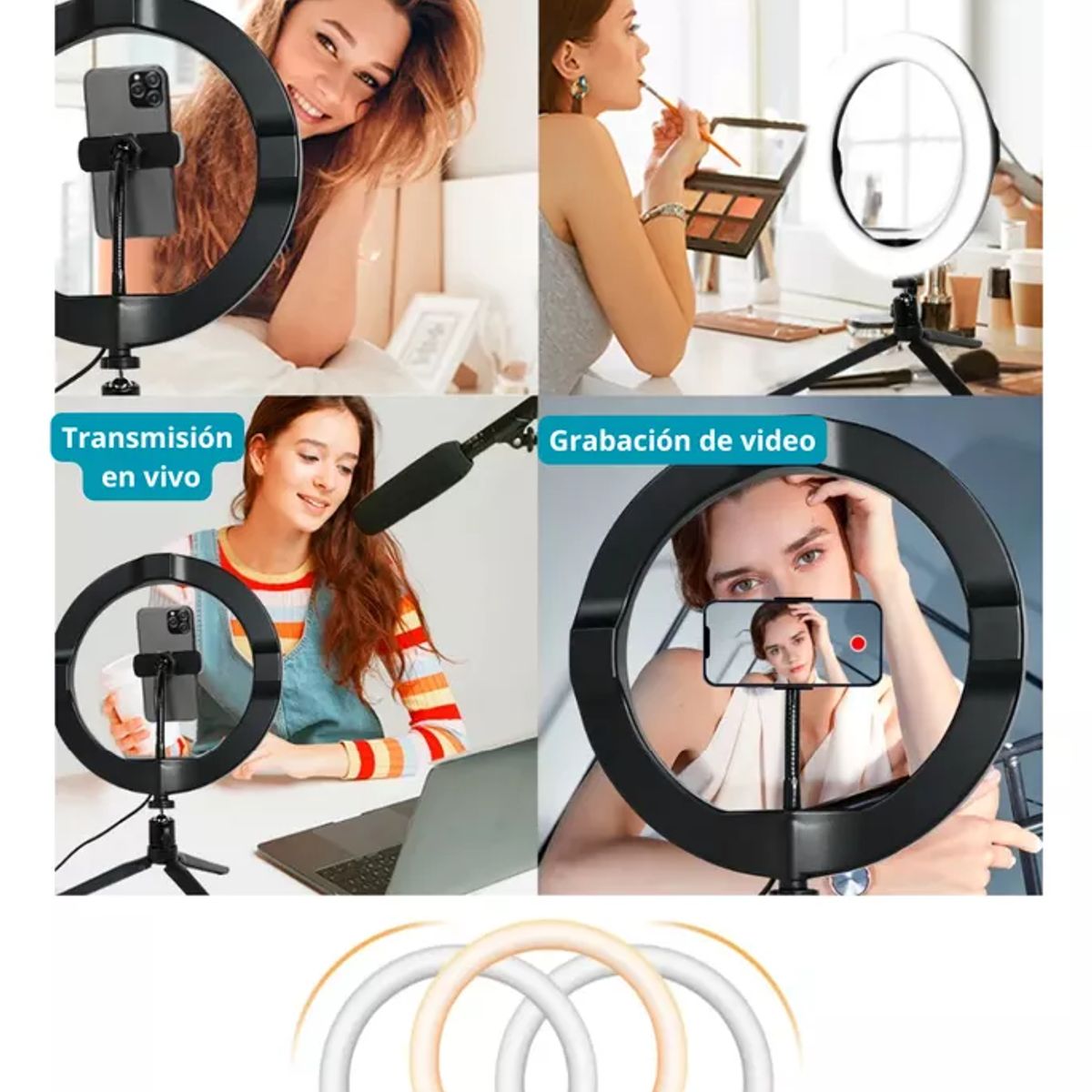 GENERICO - Anillo De Luz 26 Led Con Soporte Para Trípode Control De Luz