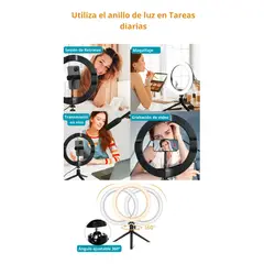 GENERICO - Anillo De Luz 26 Led Con Soporte Para Trípode Control De Luz