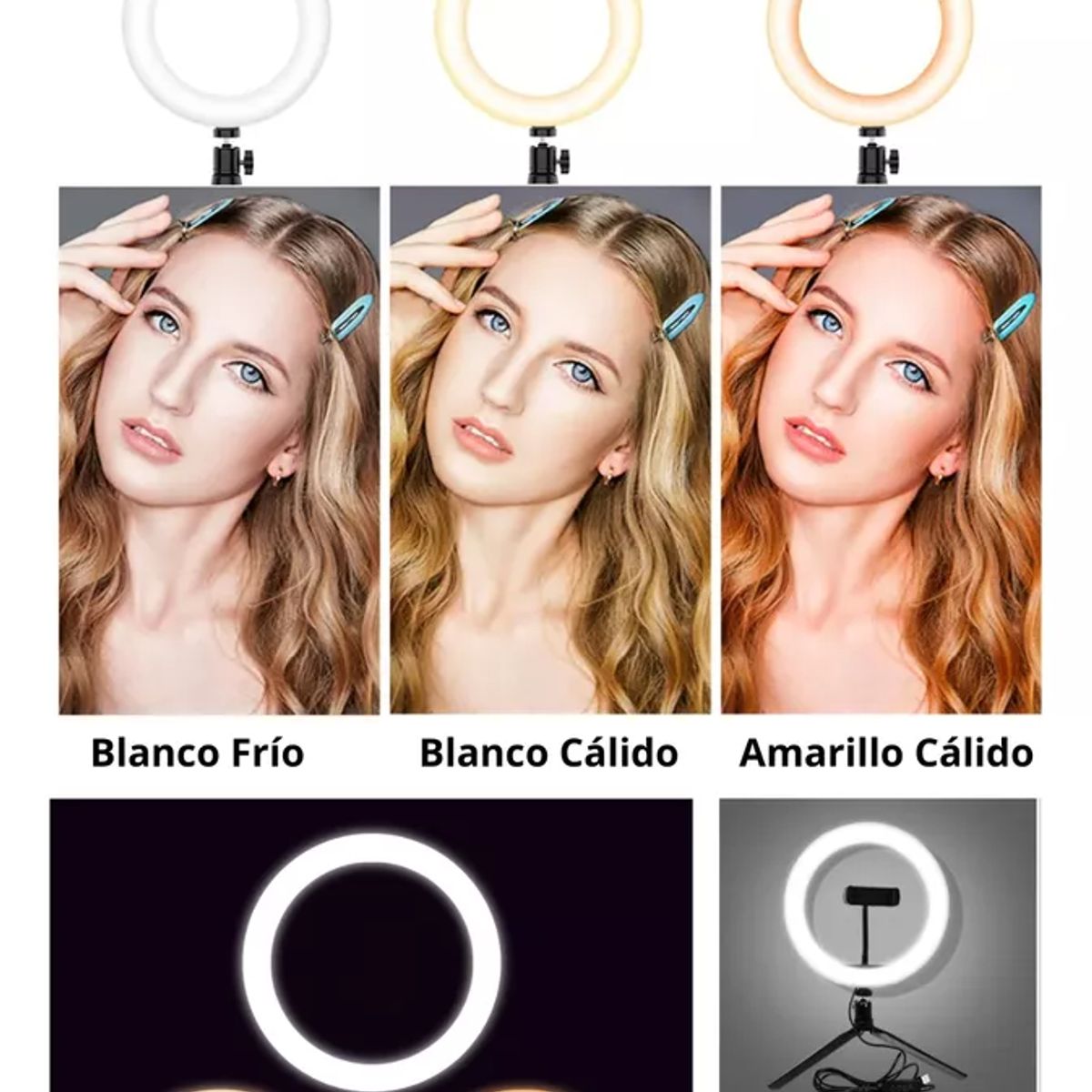 GENERICO - Anillo De Luz 26 Led Con Soporte Para Trípode Control De Luz