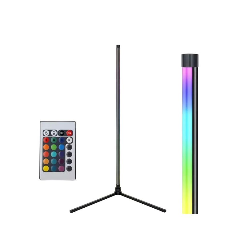 GENERICO - Lampara De Pie Esquinero Luces Led Rgb Control Remoto MD