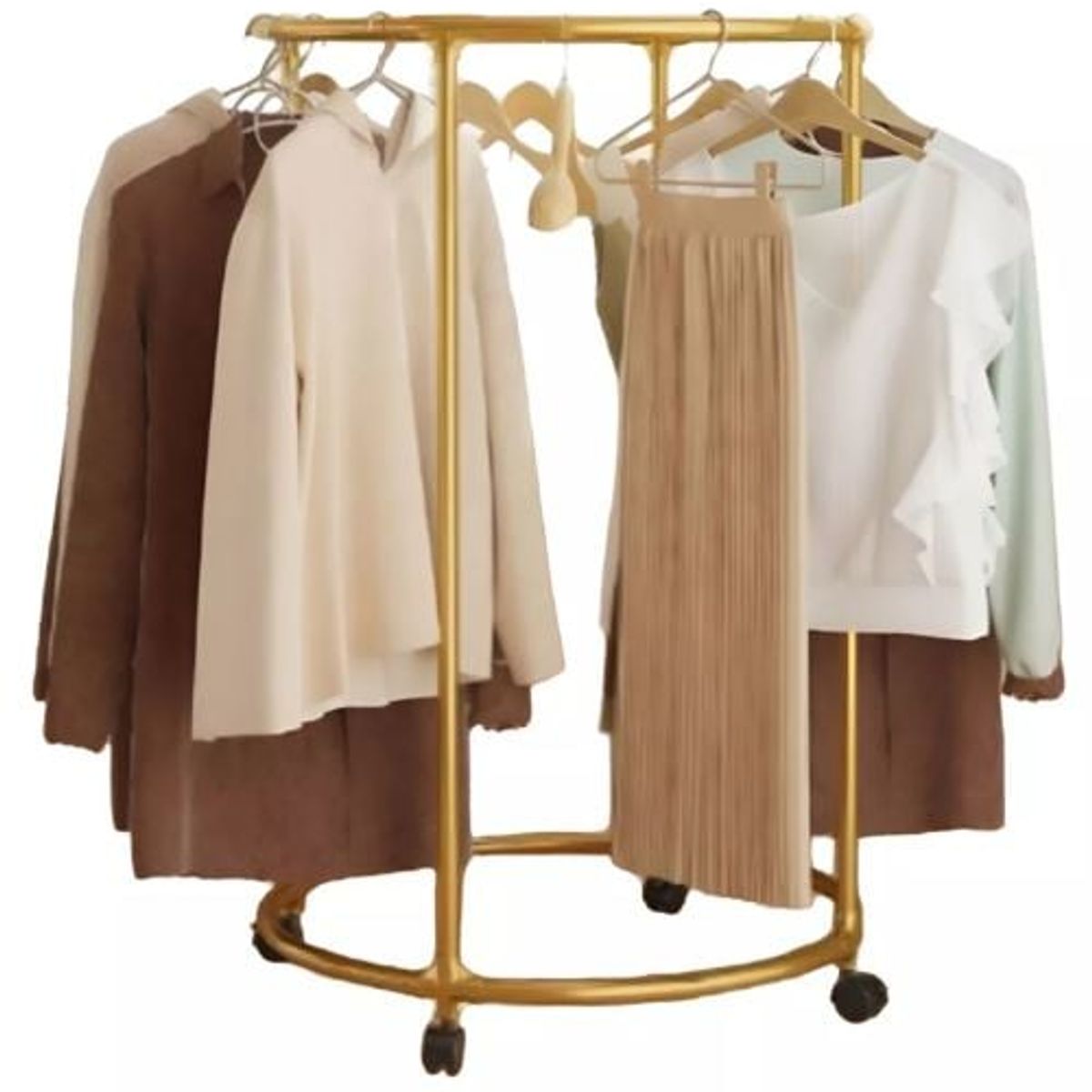 GENERICO - Perchero Organizador Circular Giratorio multifuncional con ruedas