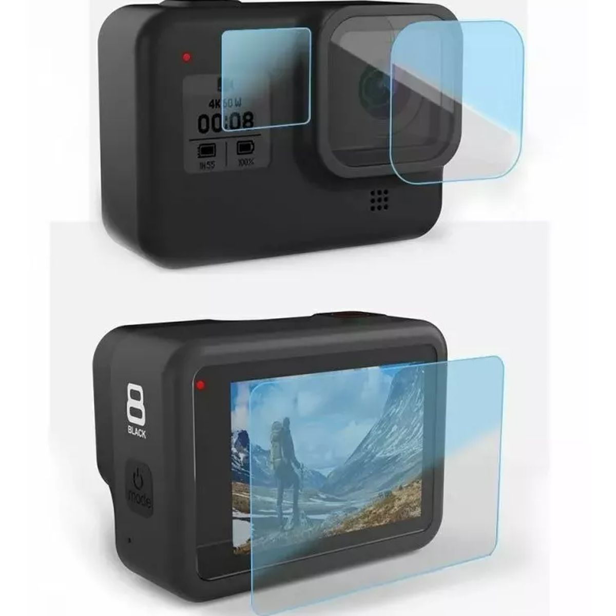 GENERICO - Set De Láminas Protectoras De Vidrio Templado Gopro Hero 8