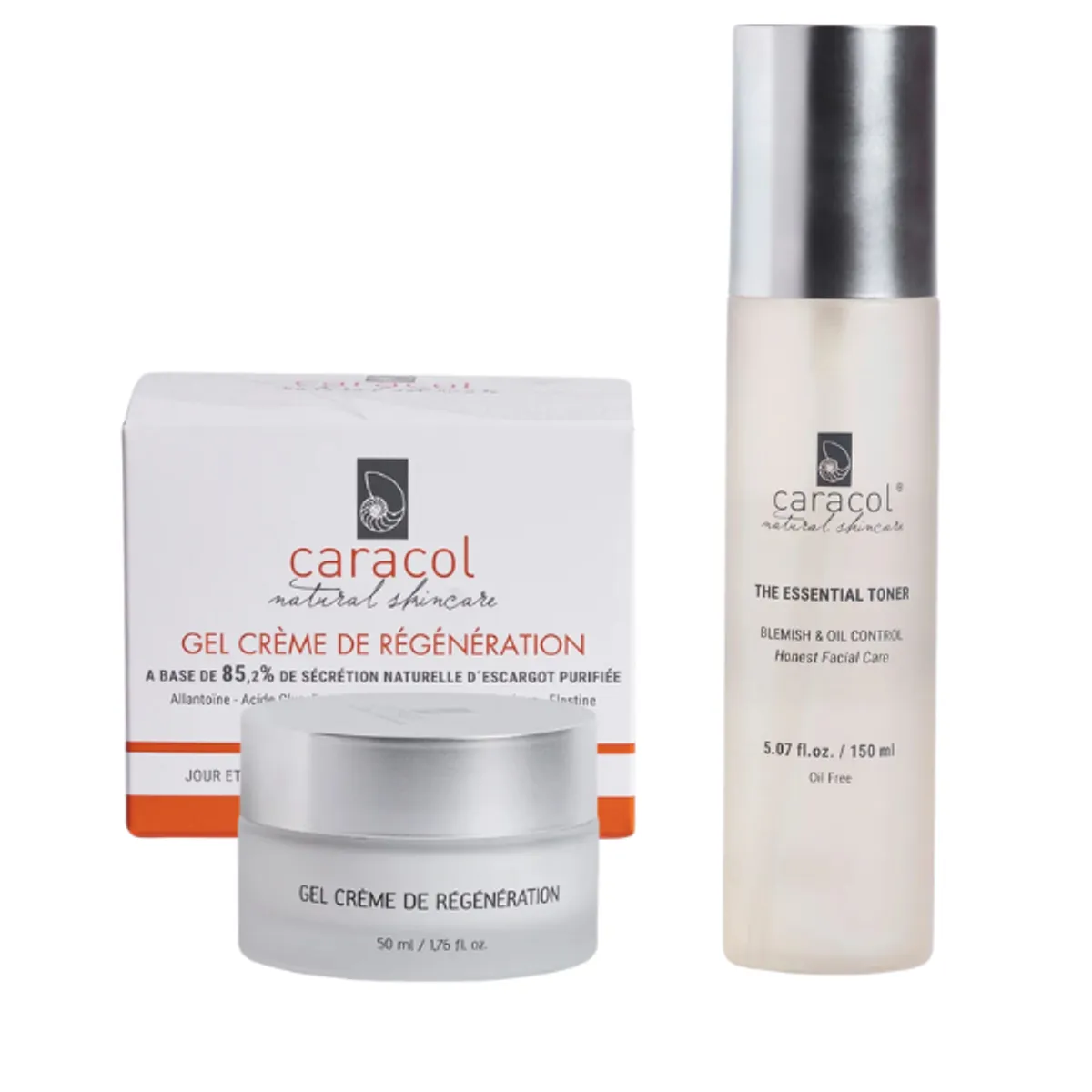 CARACOL NATURAL SKINCARE - Kit Gel Crema Regeneración + Tónico Facial Caracol Natural