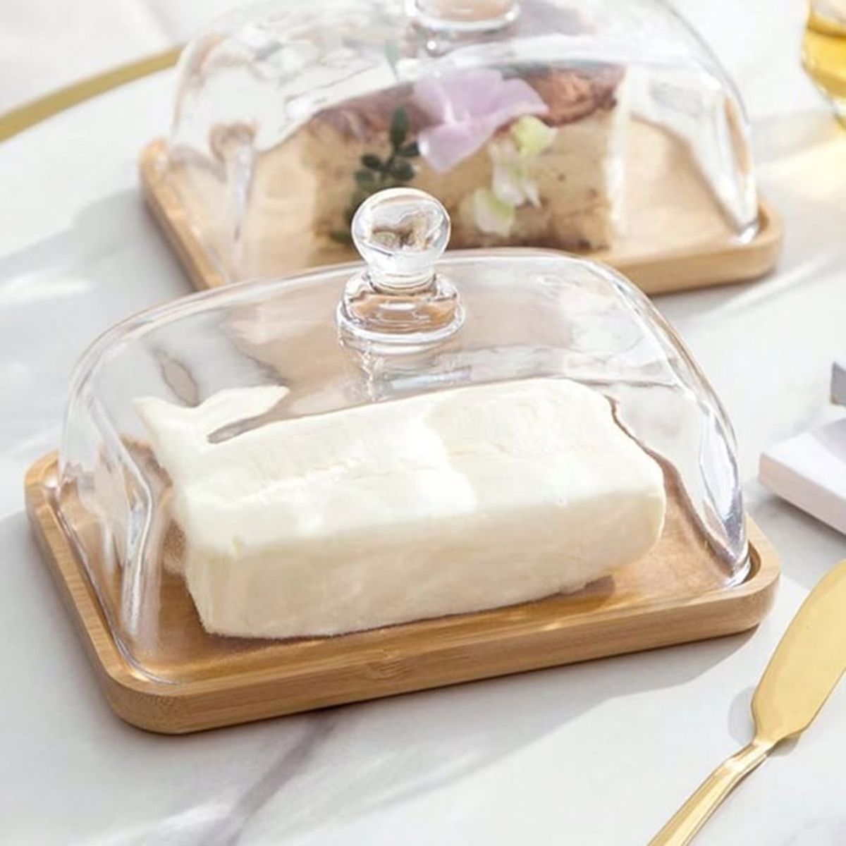 MSA MUEBLES SANTA ANA - Mantequillera Wood Vidrio