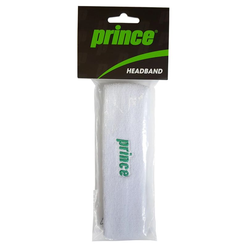 GENERICO - Cintillo Prince Blanco Logo Verde Tenis Padel