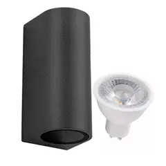 WANT - Aplique Bidireccional Porta Gu10 Negro Ip54