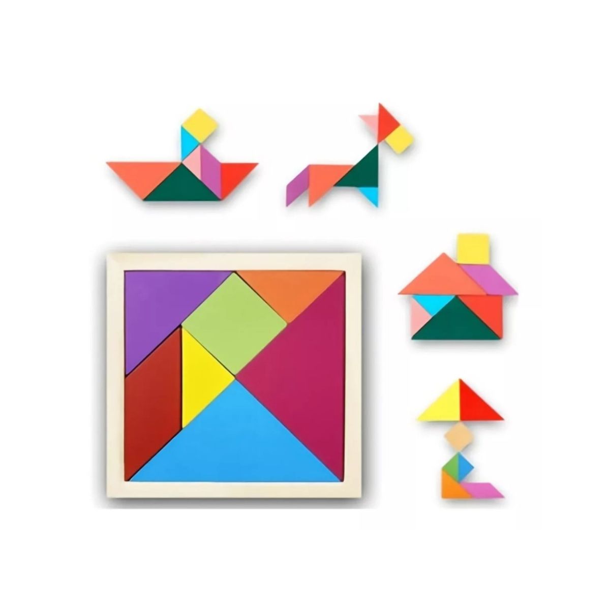 GENERICO - Tangrama Madera Cuadrado Rompecabezas Niños NV