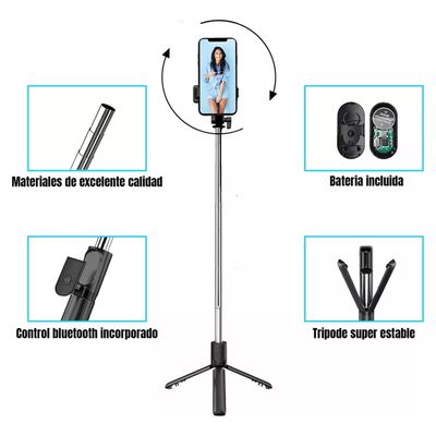 Imagen 2 del producto Estabilizador Trípode Palo Selfie 3 En 1 Con Bluetooth Z6