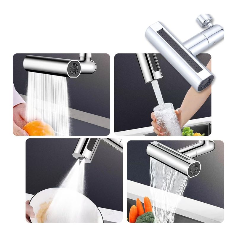 GENERICO - Extensor 360° para Grifo de Cocina 4 Modos Salida de Agua