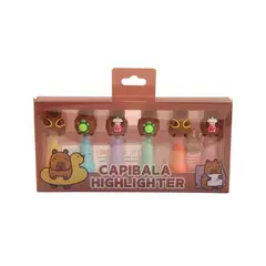 KAWAI - Set De 6 Destacadores Fluorescentes De Capybara