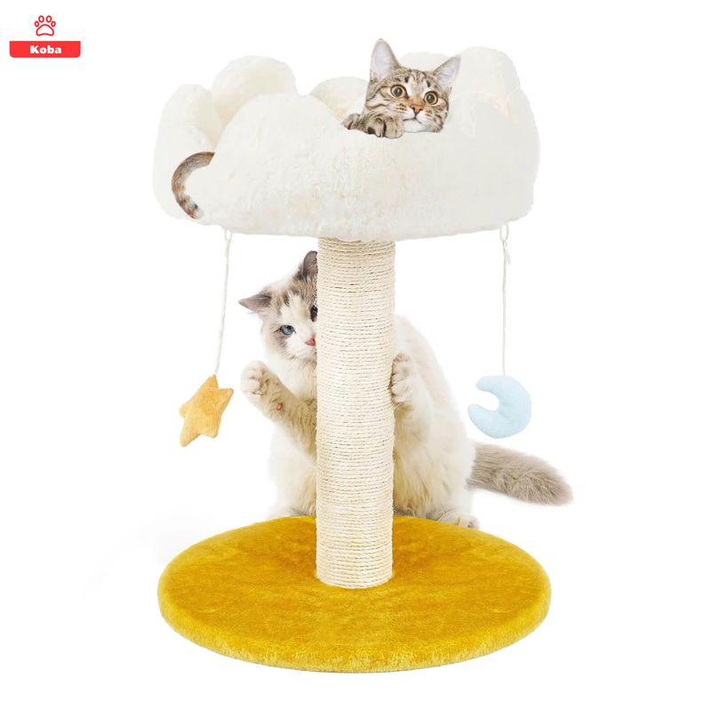 KOBA - Rascador Para Gatos Poste Yute Con Cama Nube Minitorre Michi